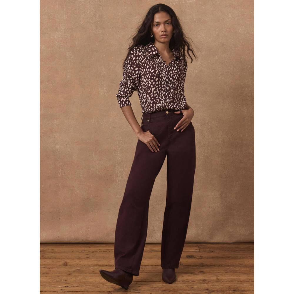 Mint Velvet Burgundy Animal Print Shirt